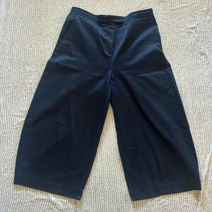 COS Navy Blue Wide Leg Pants Crop Size 12 Slacks Work Pants
